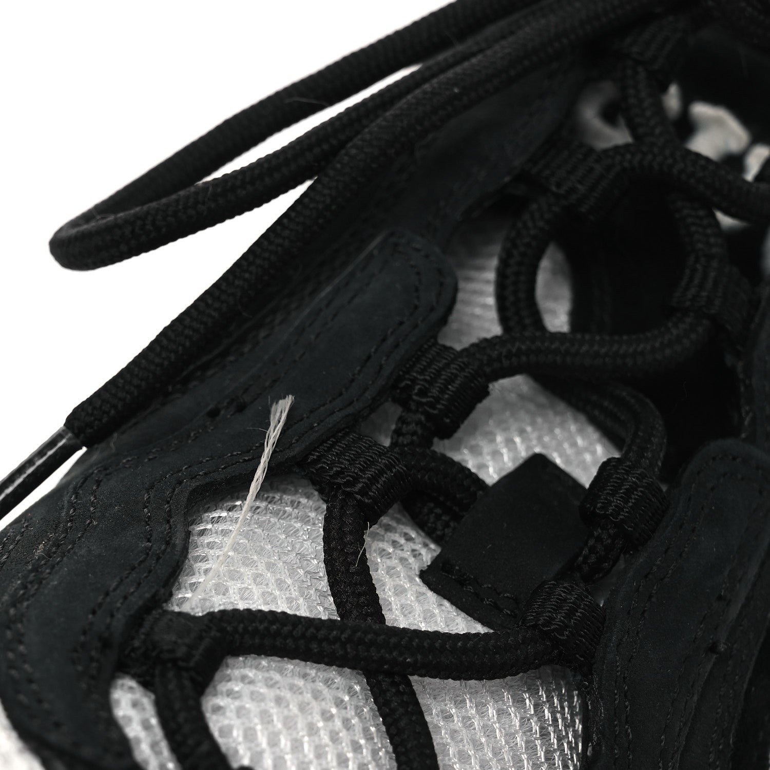 Gucci Technical Knit Fabric Suede Calfskin Womens Gucci Run Sneakers 38 Black White 10 of 12