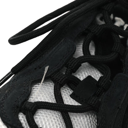 Gucci Technical Knit Fabric Suede Calfskin Womens Gucci Run Sneakers 38 Black White 10 of 12