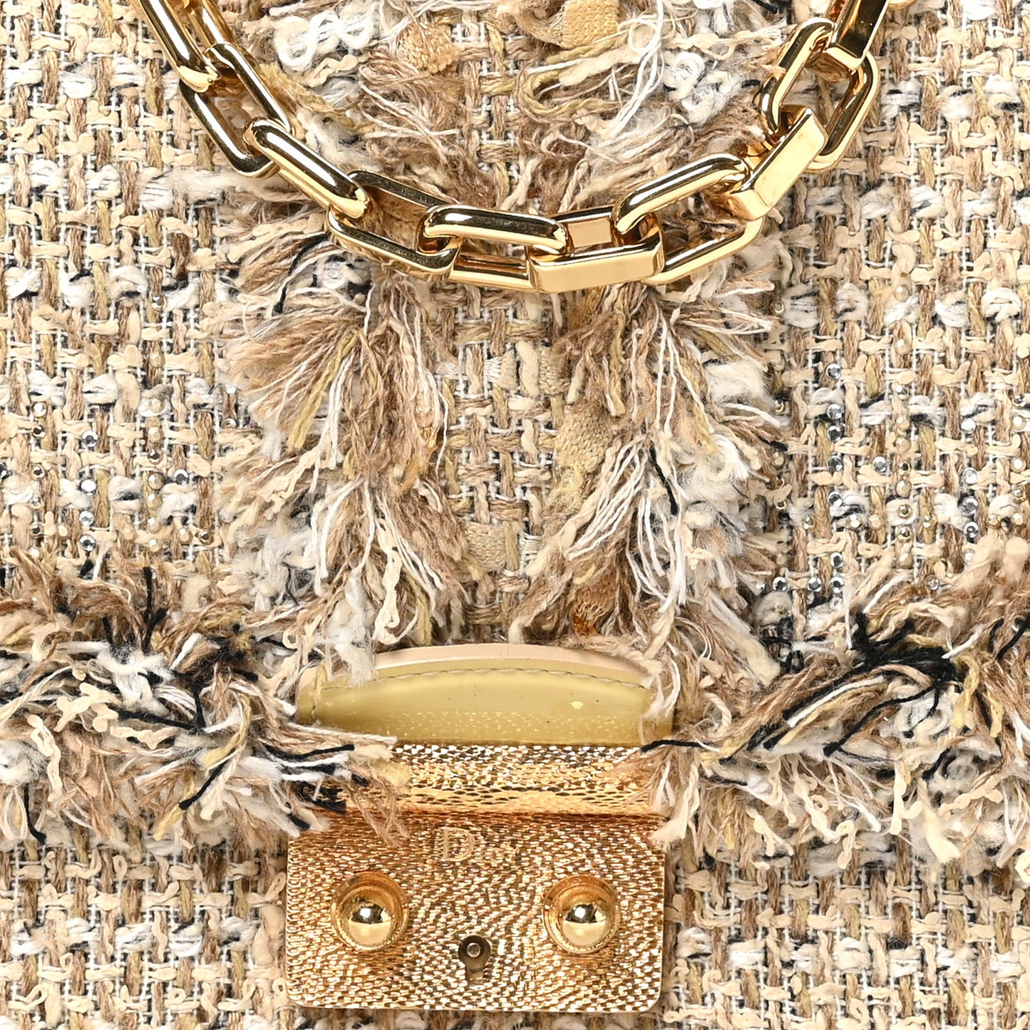 Tweed Medium Miss Dior Flap Beige