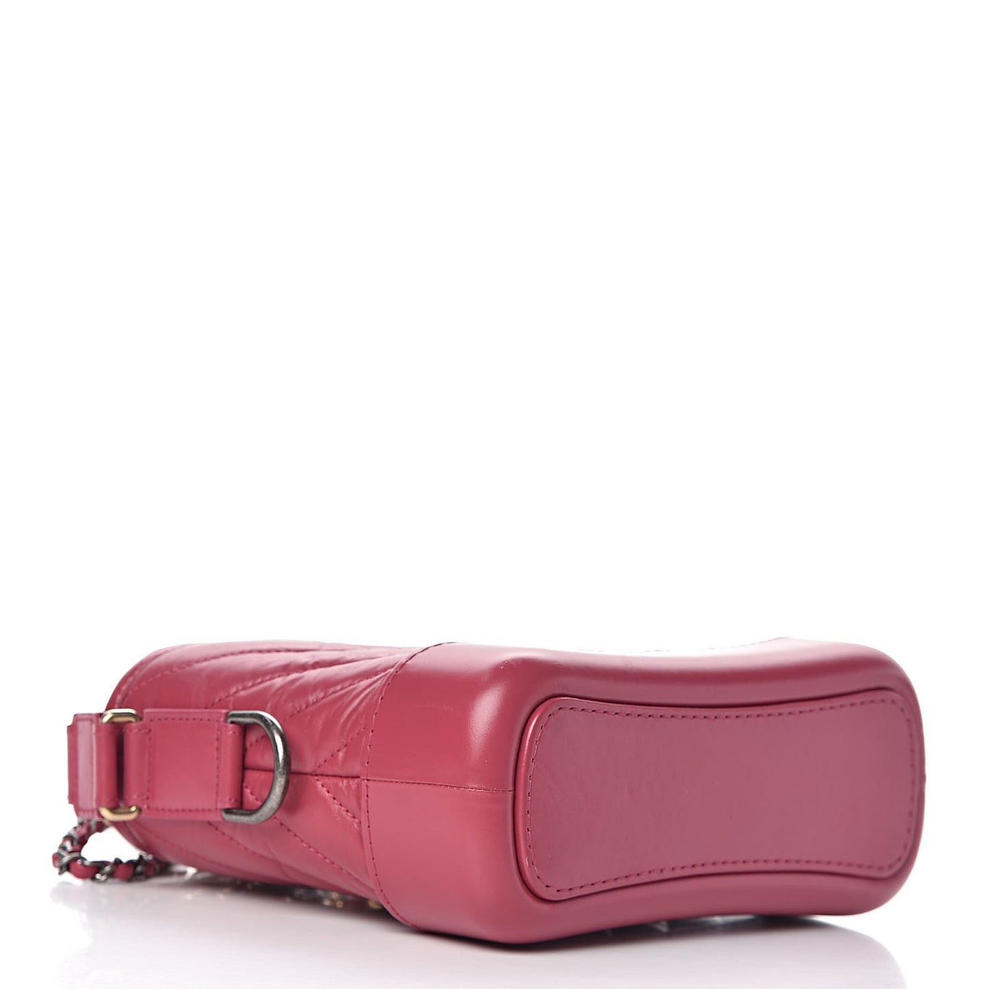 Aged Calfskin Chevron Quilted Small Gabrielle Hobo Dark Pink