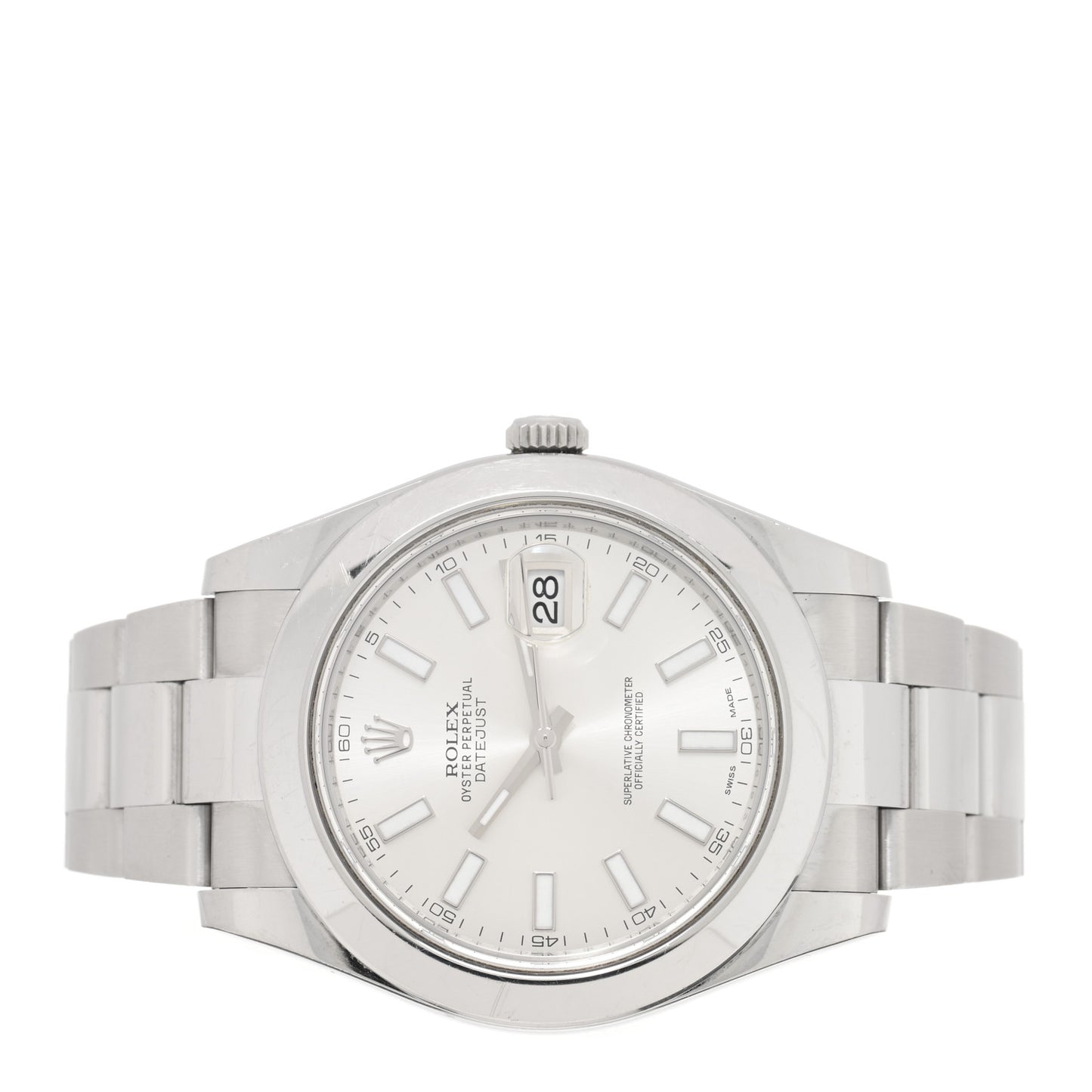 Stainless Steel 41mm Oyster Perpetual Datejust II Watch Silver 116300