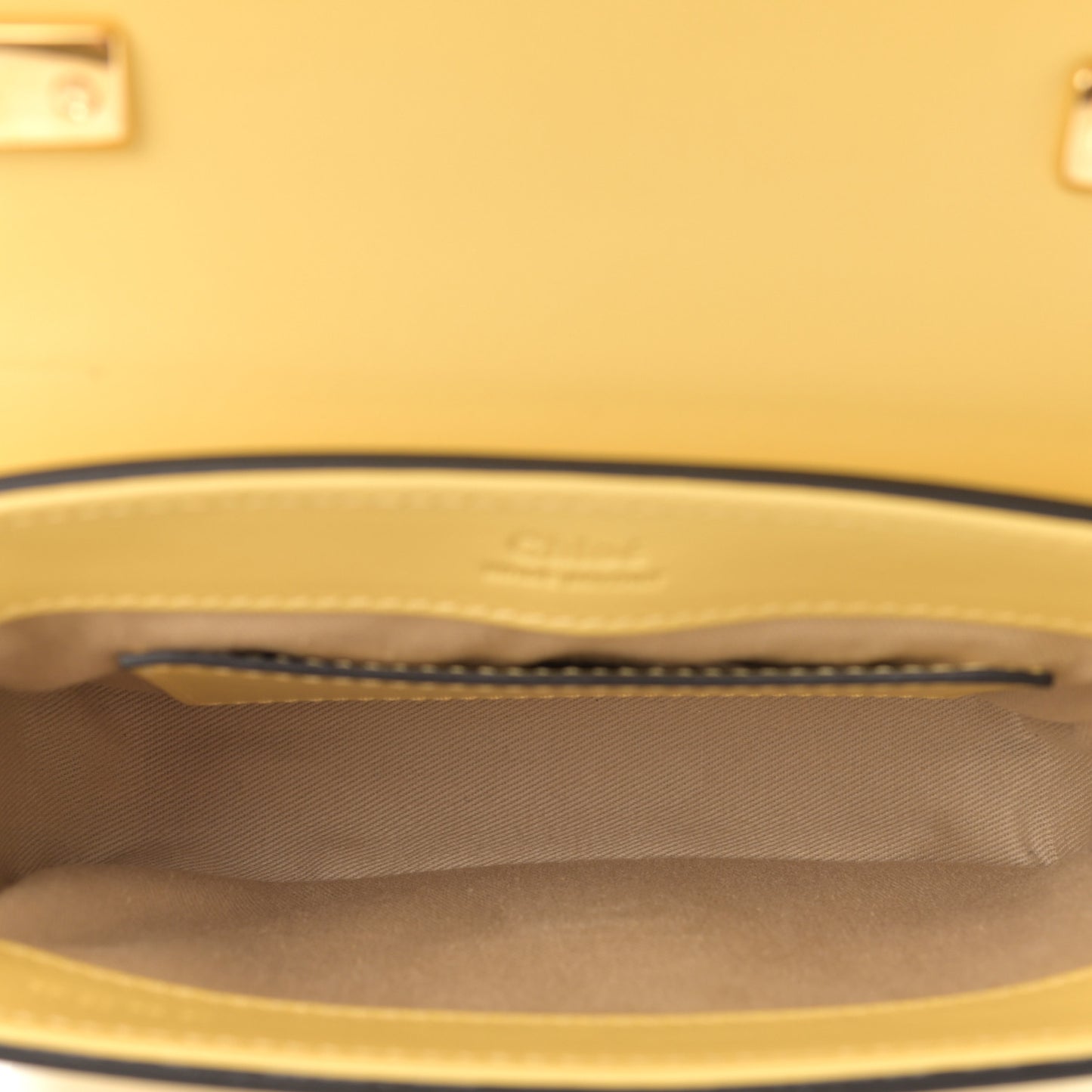 Calfskin Mini C Double Carry Yellow White Beige