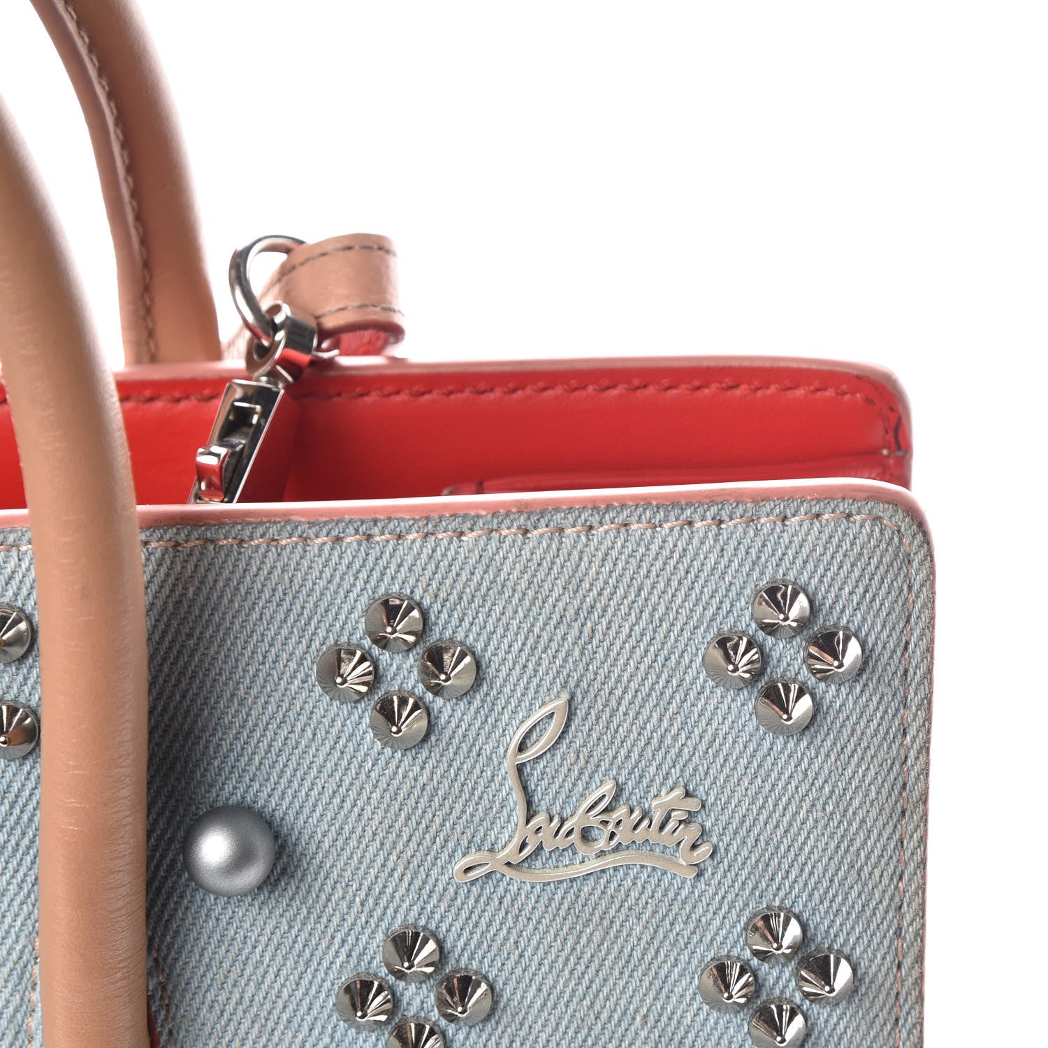 Christian Louboutin Denim Calfskin Patent Pearl Studded Loubinthesky Medium Paloma Blue 13 of 29