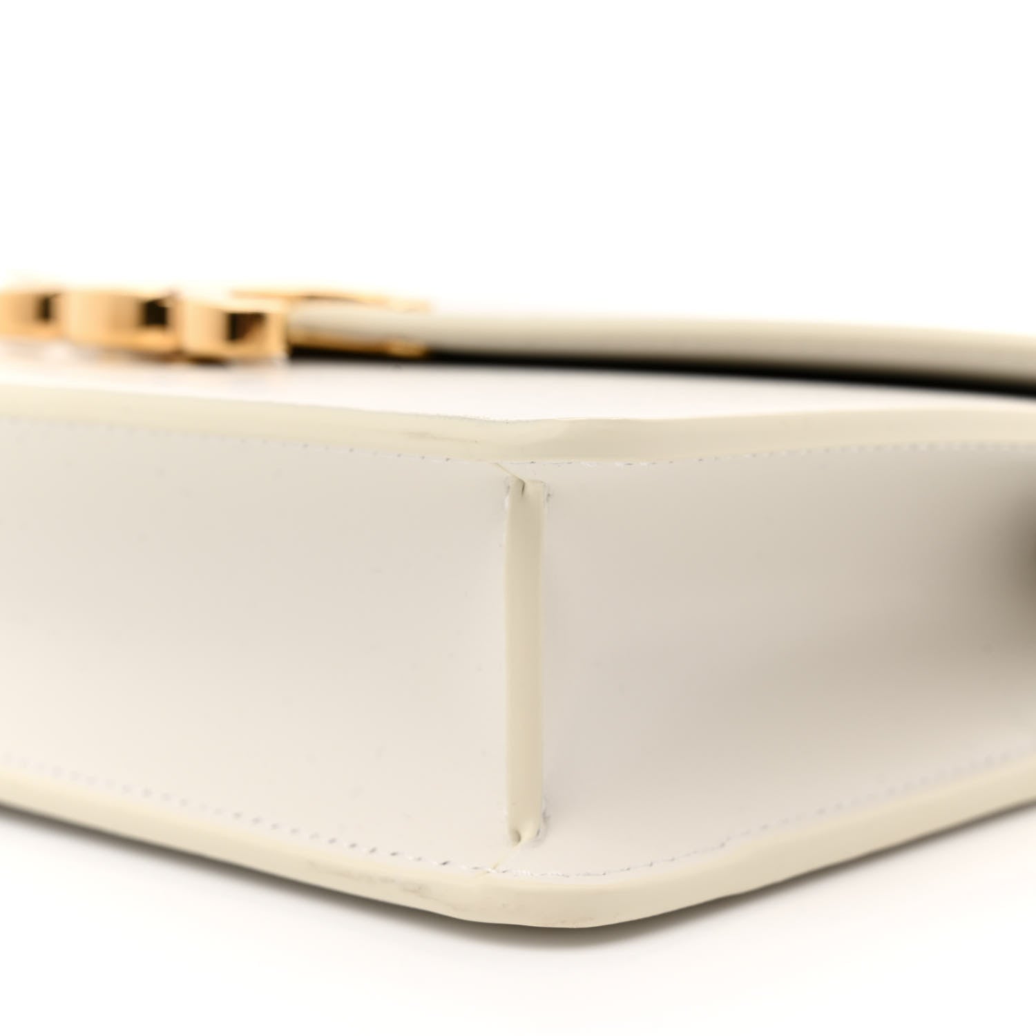 Celine Shiny Calfskin Triomphe Margo Wallet on Chain White 9 of 12