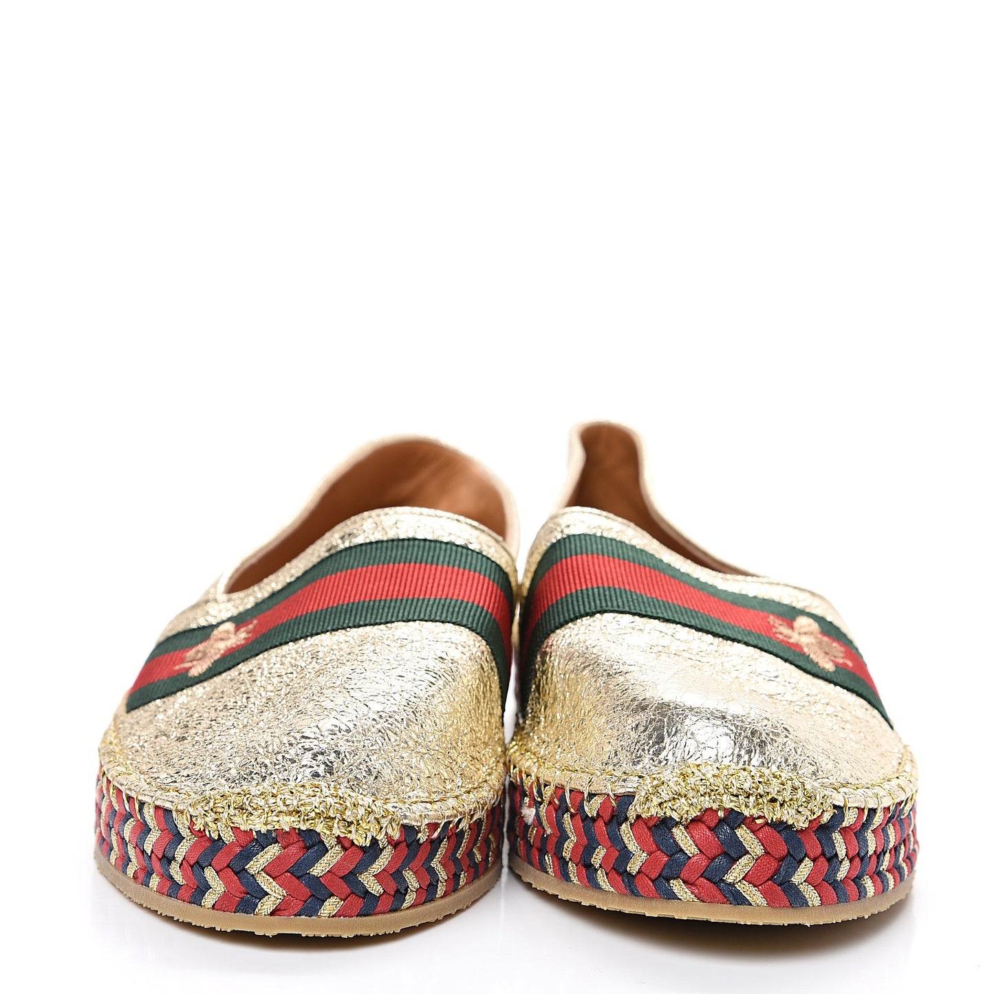Galassia Web Bee Embroidered Espadrilles 40 Platino