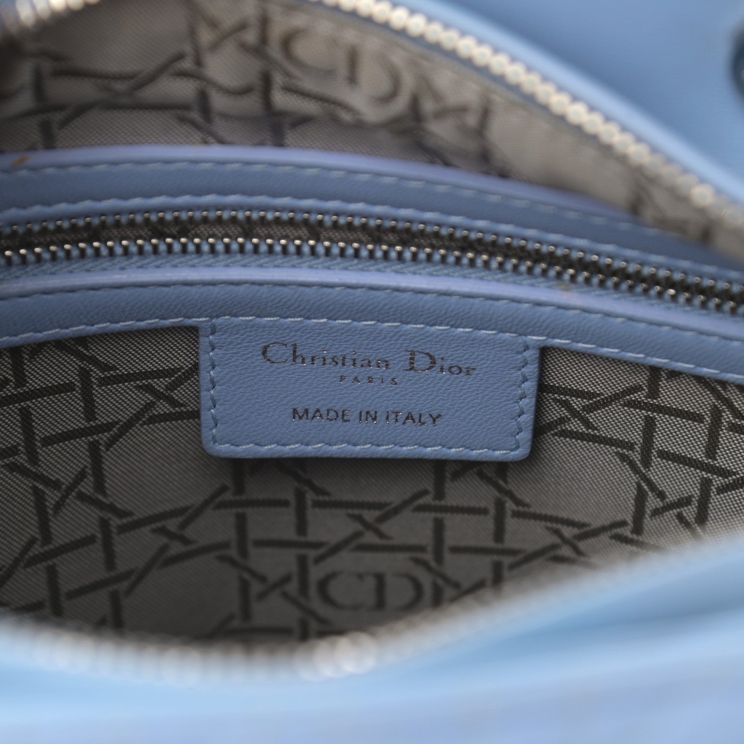 Christian Dior Lambskin Cannage Medium Lady Dior Light Blue 5 of 11