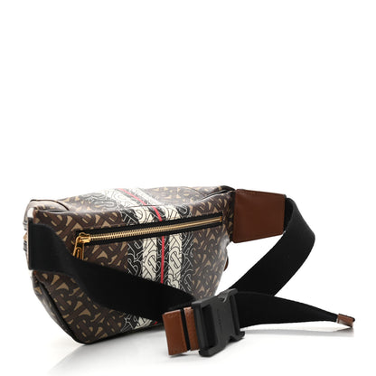 Burberry E-Canvas Monogram Stripe Medium Sonny Bum Bag Bridle Brown 3 of 8