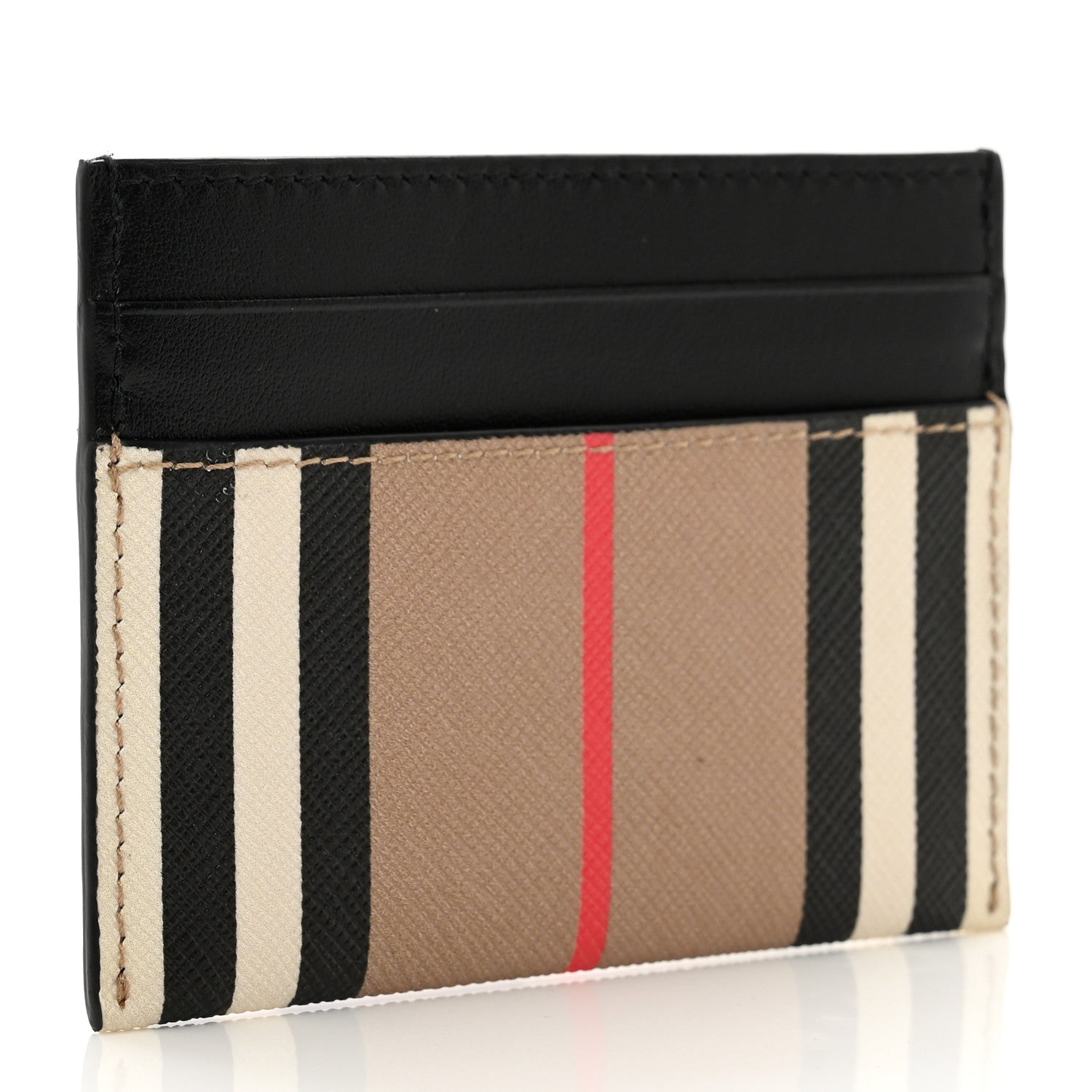 Burberry E-Canvas Calfskin Icon Stripe Card Case Archive Beige 3 of 8