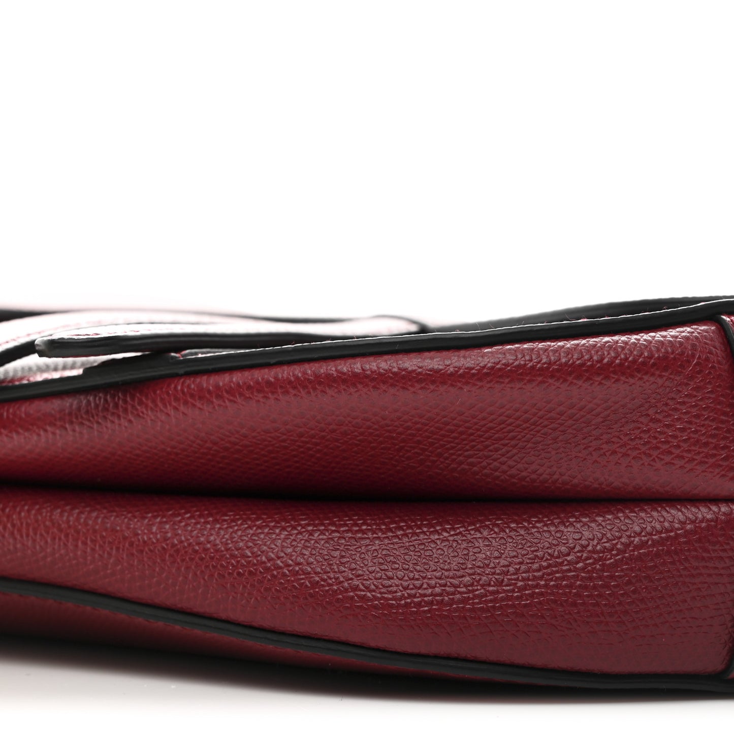 Grained Calfskin Saddle Bag Red
