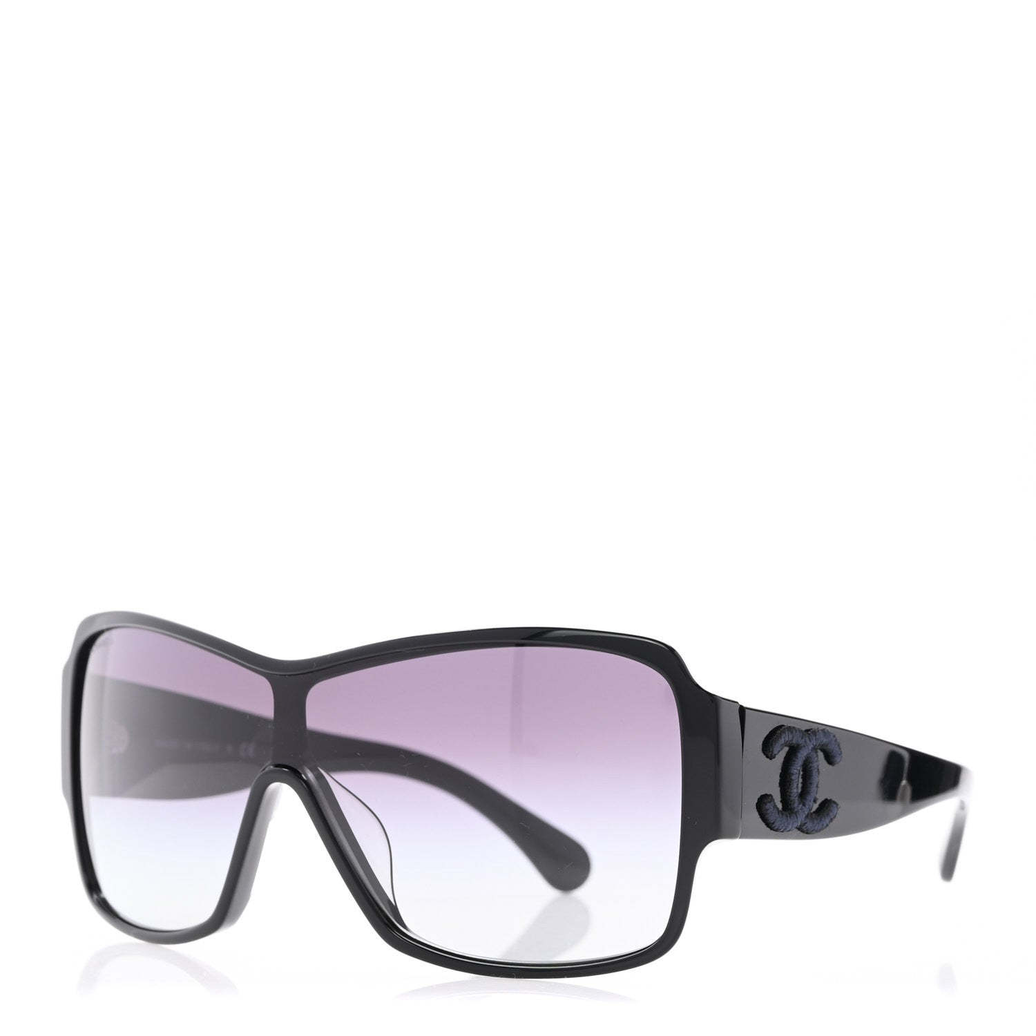 Chanel Acetate Shield Sunglasses 5449-A Black 1 of 8