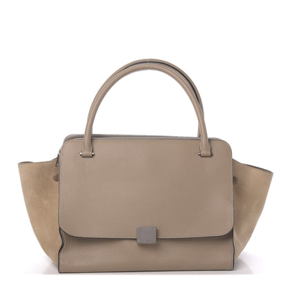 Celine Drummed Calfskin Suede Double Zip Trapeze Sand 1 of 10