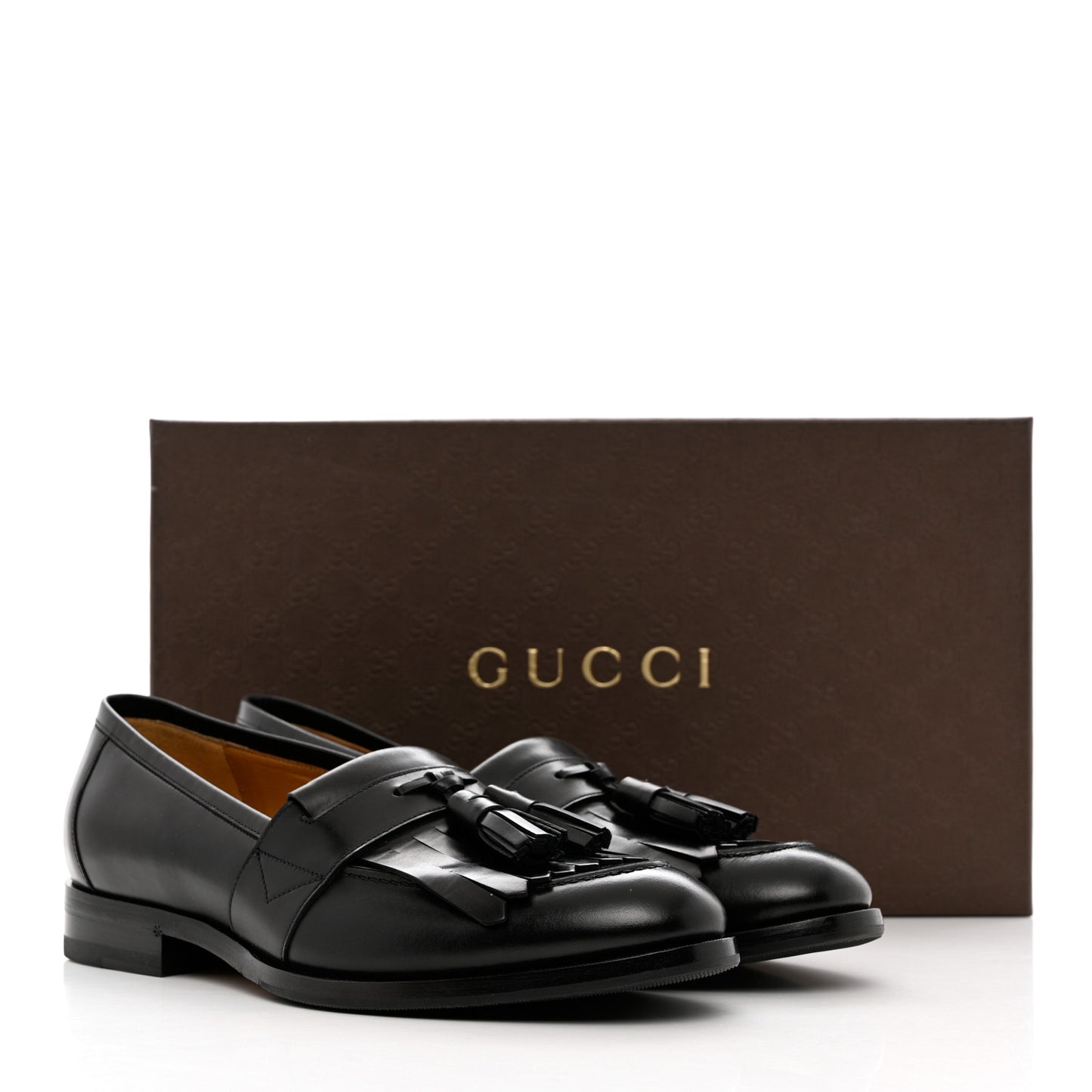 Calfskin Mens Tassel Loafers 8 Black