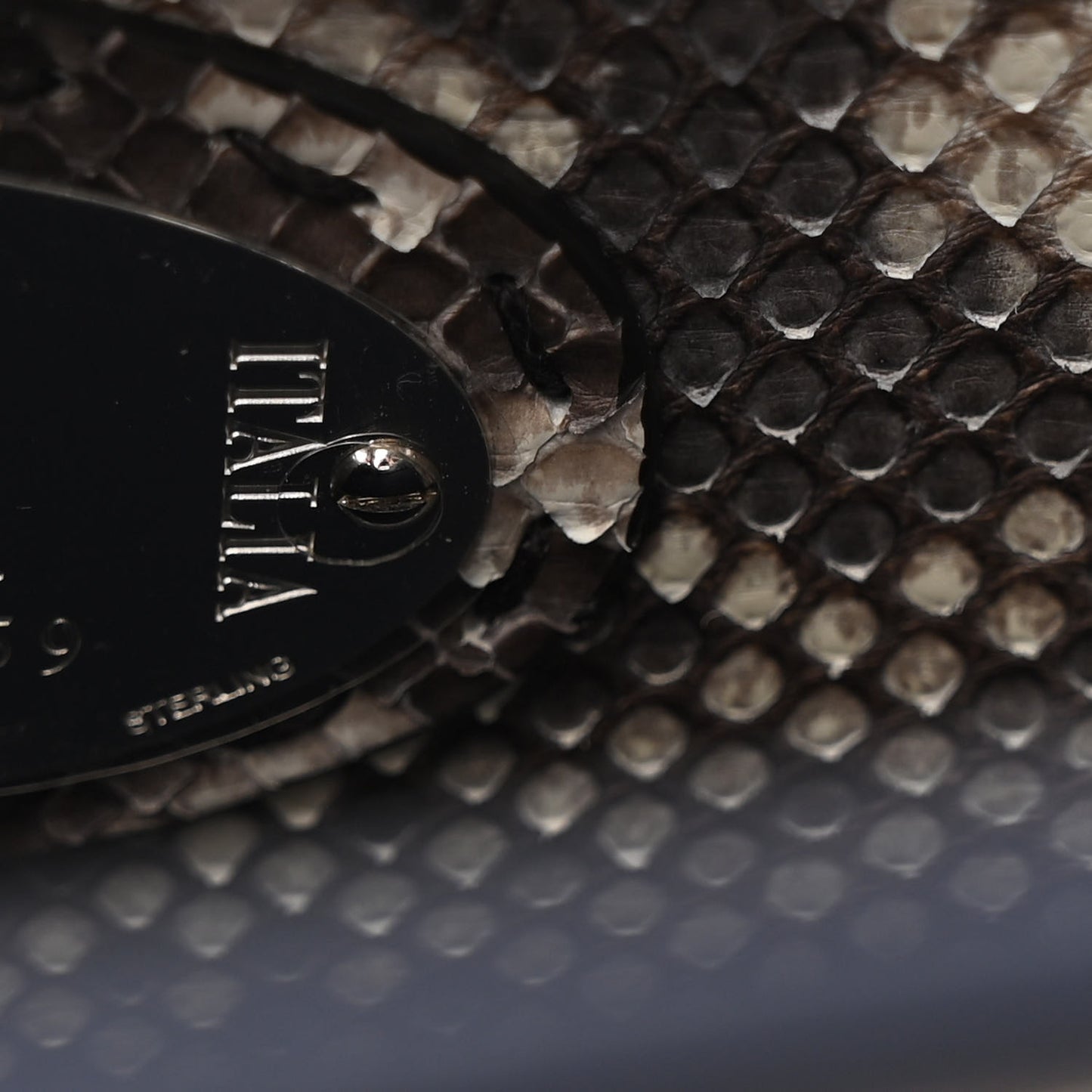 Cuoio Romano Snakeskin Selleria Medium Peekaboo Iconic Satchel Blue Notte