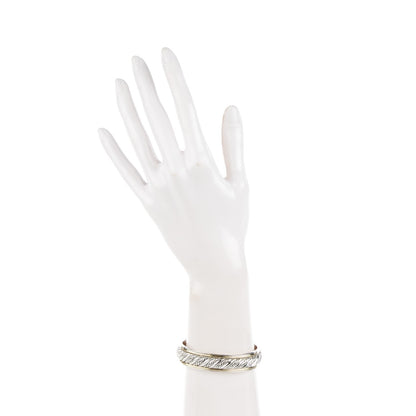 David Yurman Sterling Silver 18K Yellow Gold 13mm Sculpted Cable Cuff 2 of 4