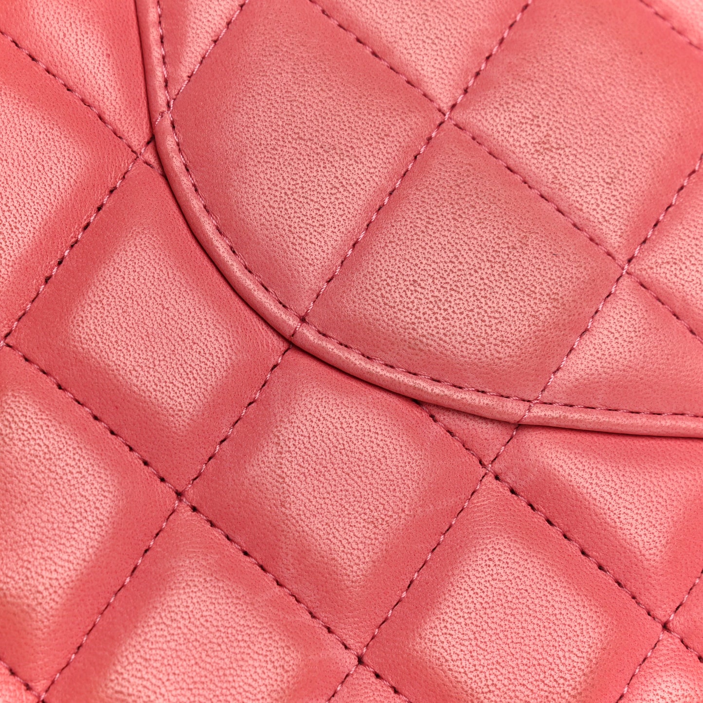 Lambskin Quilted Jumbo Double Flap Pink