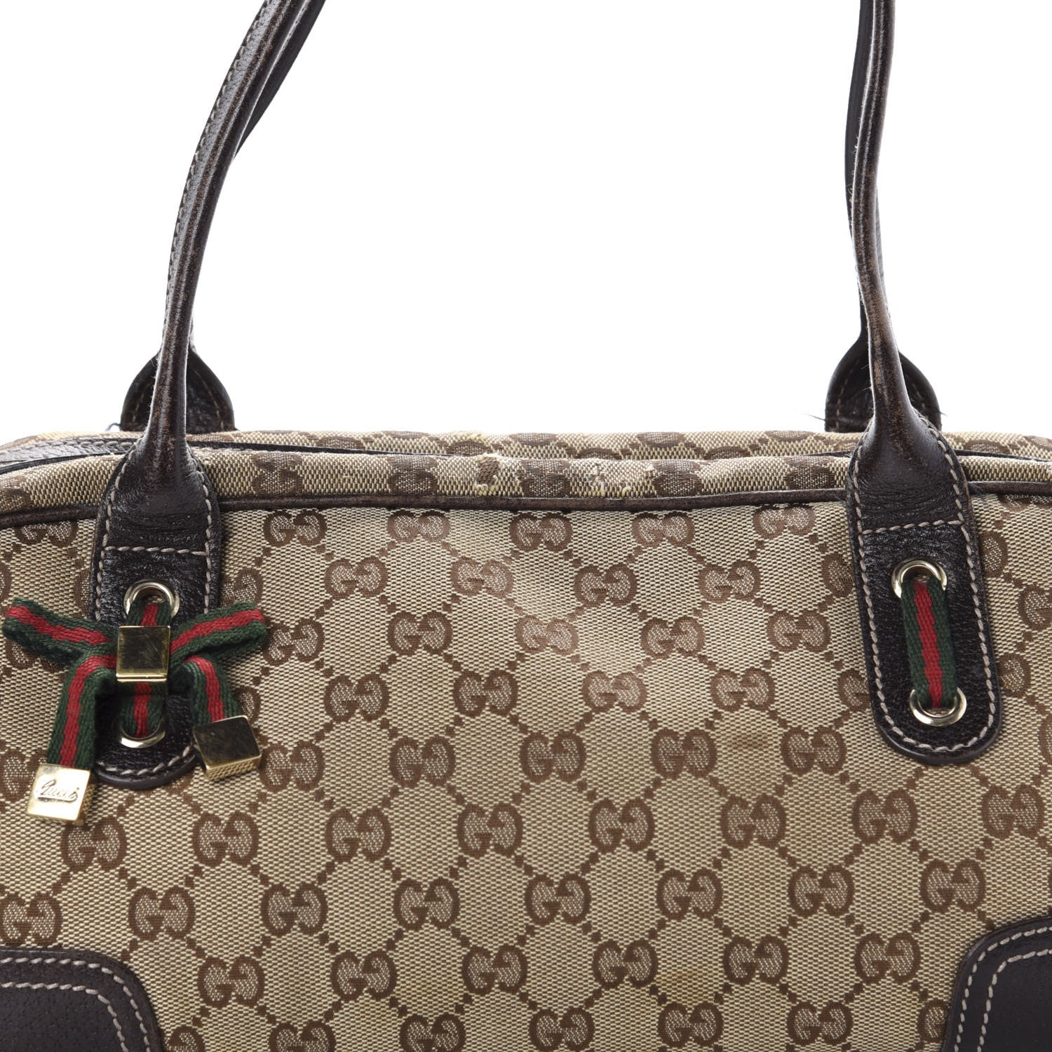Gucci Monogram Small Princy Satchel Dark Brown 19 of 19