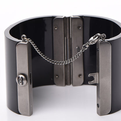 Chanel Resin Crystal CC Cuff Black 4 of 6