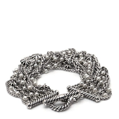 David Yurman Sterling Silver Pearl Starburst Multi-Row Bracelet 3 of 4