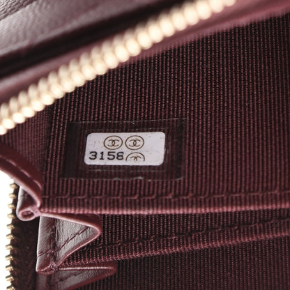 Chanel Caviar Quilted Zip Around Coin Purse Burgundy 7 of 7