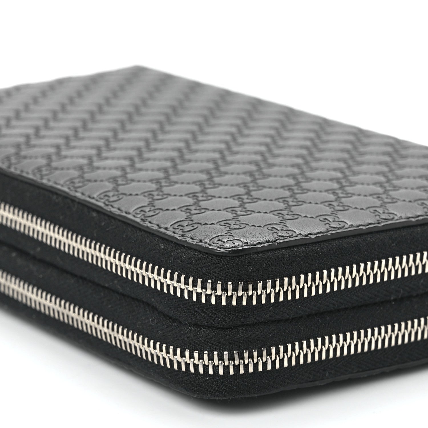 Gucci Soft Microguccissima Zip Around Top Handle Travel Wallet Carbon 12 of 13