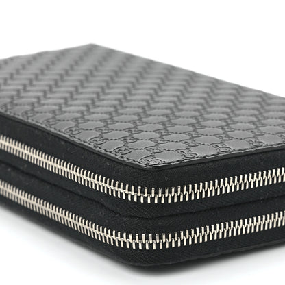 Gucci Soft Microguccissima Zip Around Top Handle Travel Wallet Carbon 12 of 13