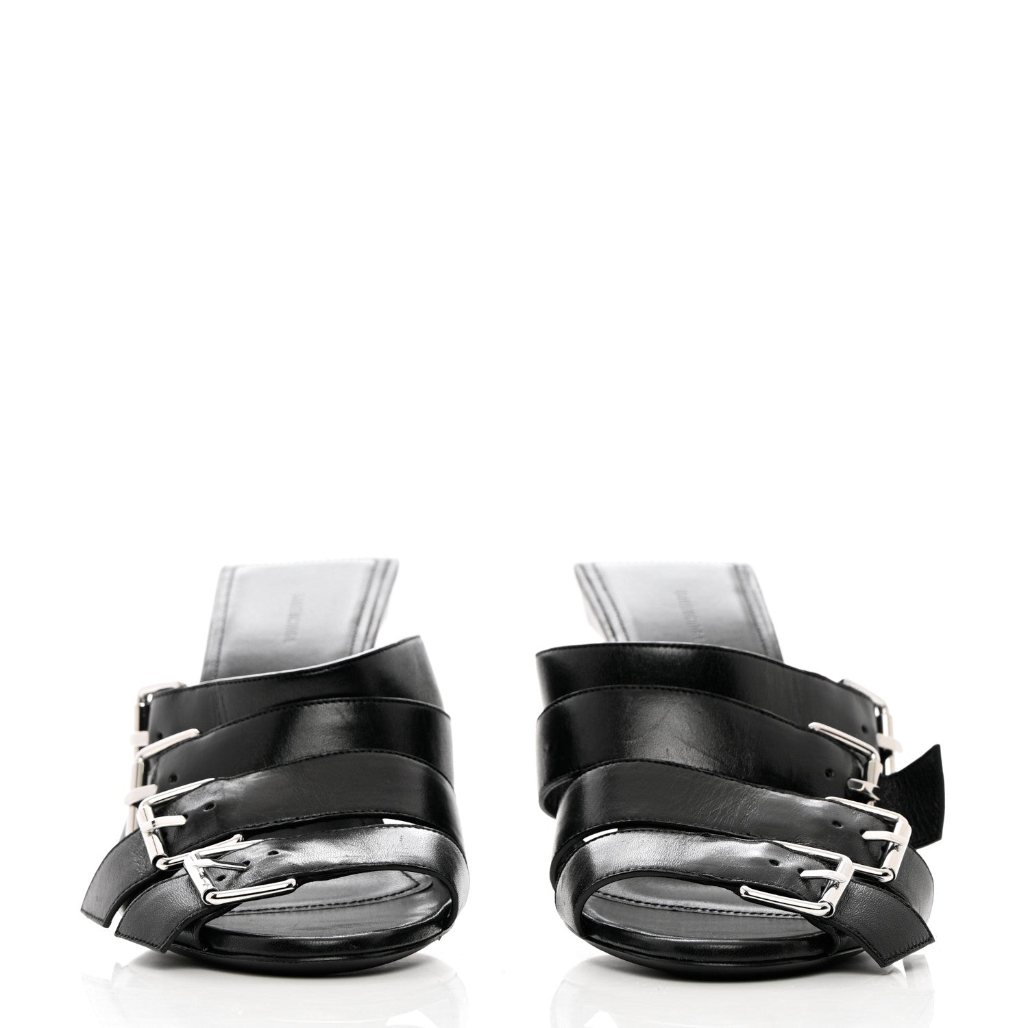 Balenciaga Shiny Sheepskin Bluckle K 80mm Sandals 39 Black 2 of 11