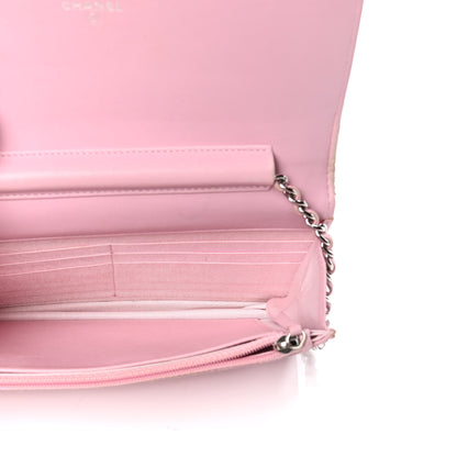 Chanel Calfskin Crystal Studded Boy Wallet On Chain WOC Pink 4 of 6