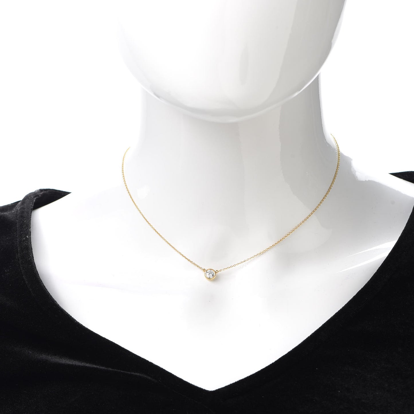 18K Yellow Gold Diamond .40ct Elsa Peretti Diamonds by the Yard Pendant Necklace