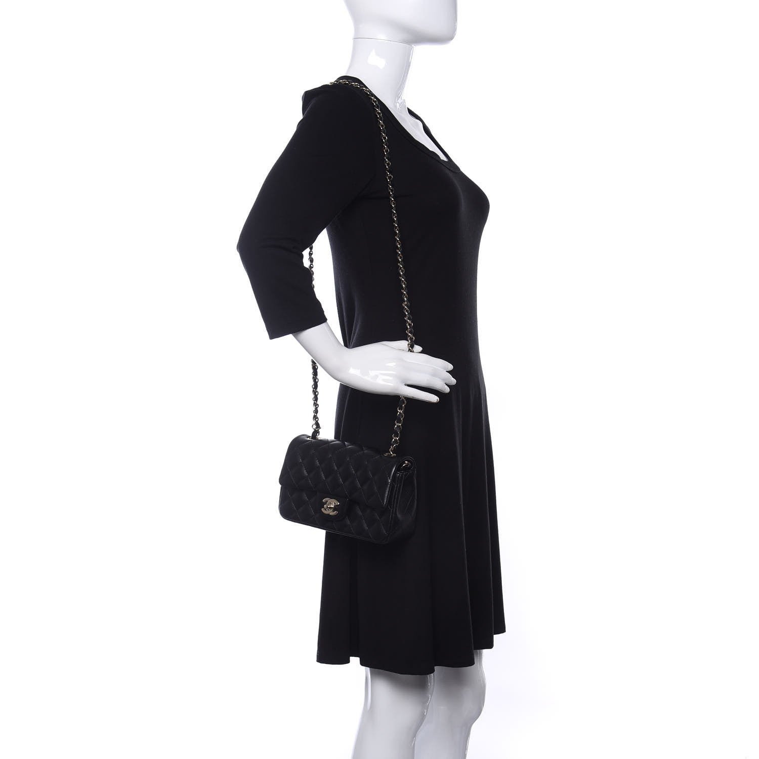 Chanel Lambskin Quilted Mini Rectangular Flap Black 1 of 9