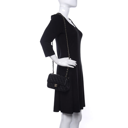 Chanel Lambskin Quilted Mini Rectangular Flap Black 1 of 9