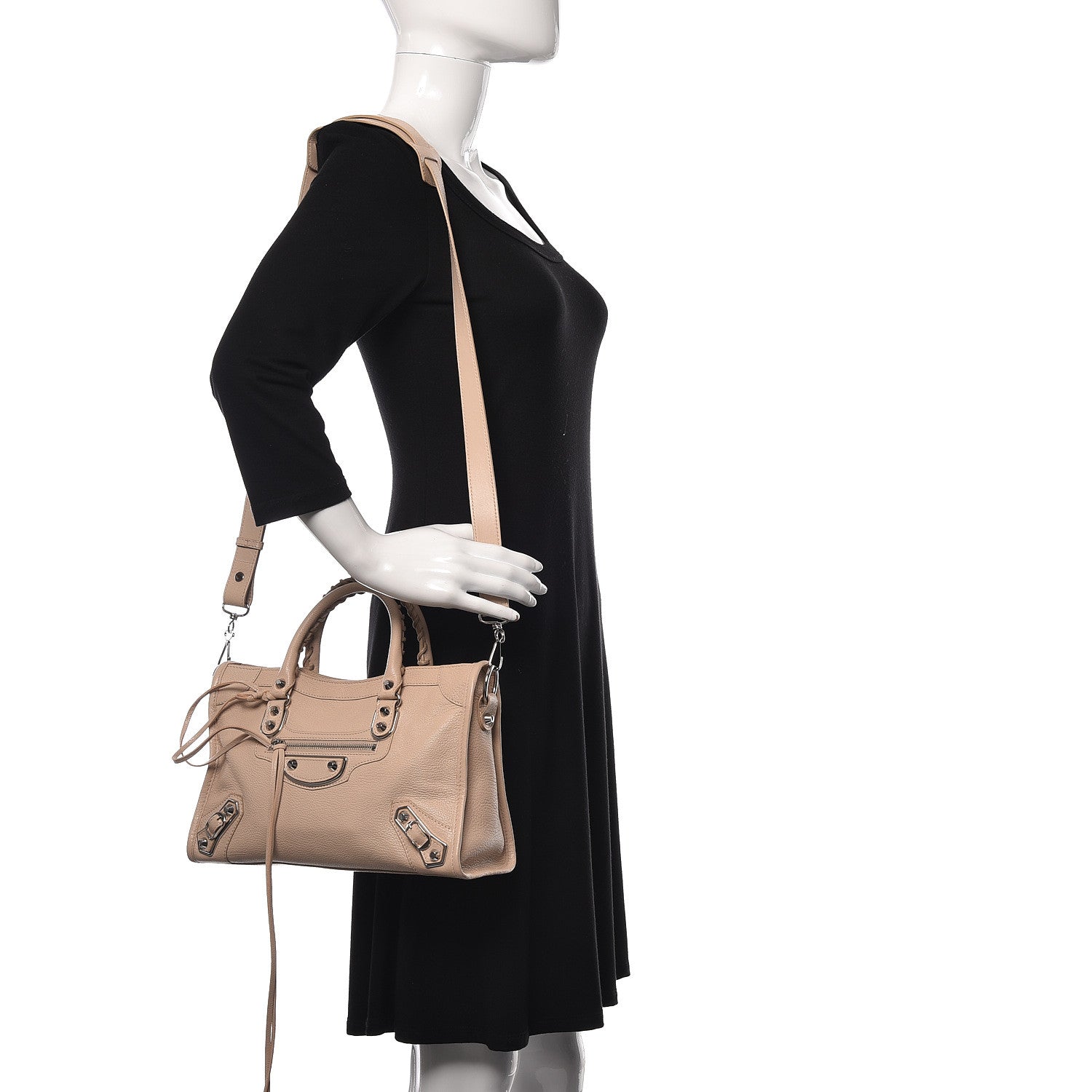 Balenciaga Chevre Silver Metallic Edge Hardware S City Tapioca 2 of 19