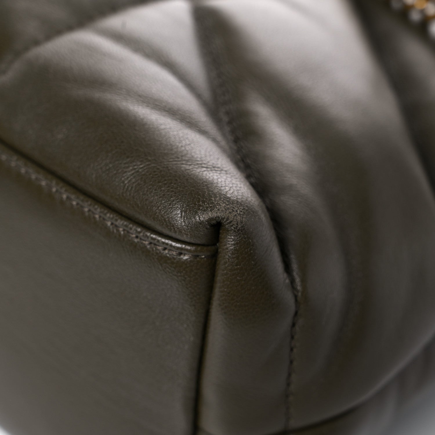 Saint Laurent Lambskin Quilted Small Loulou Puffer Monogram Chain Satchel Seaweed 12 of 14