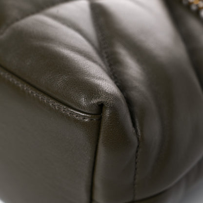 Saint Laurent Lambskin Quilted Small Loulou Puffer Monogram Chain Satchel Seaweed 12 of 14