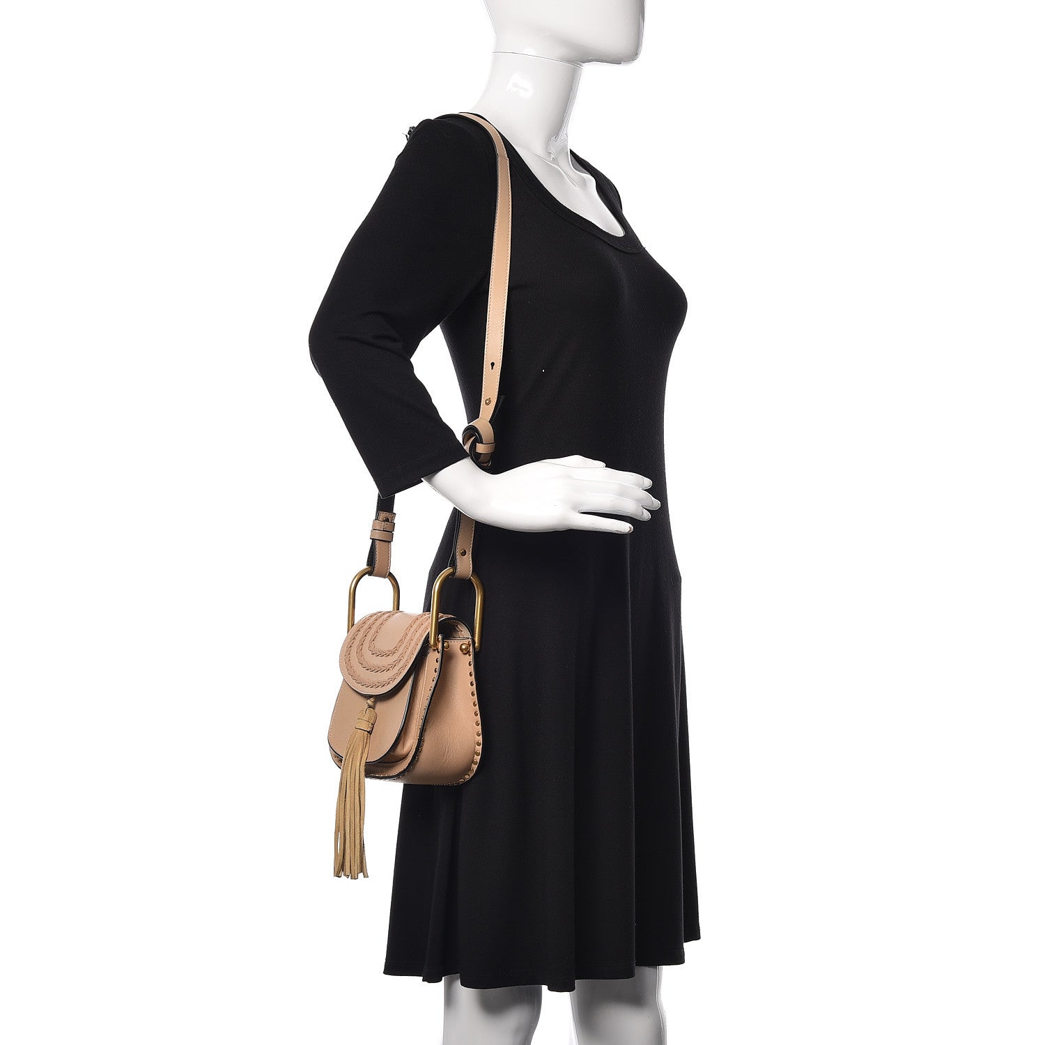 Chloe Calfskin Braided Mini Hudson Shoulder Bag Pearl Beige 2 of 10