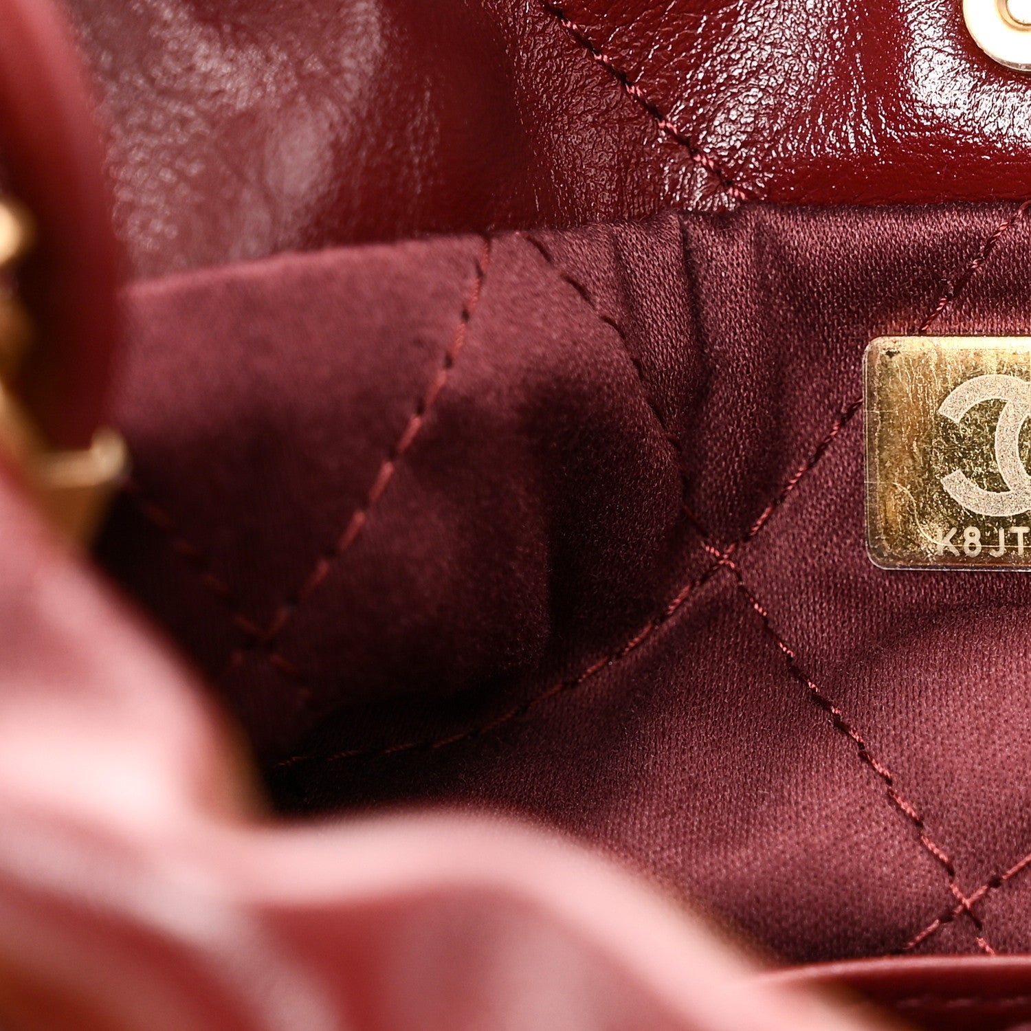 Chanel Shiny Calfskin Quilted Mini Chanel 22 Dark Burgundy 7 of 10
