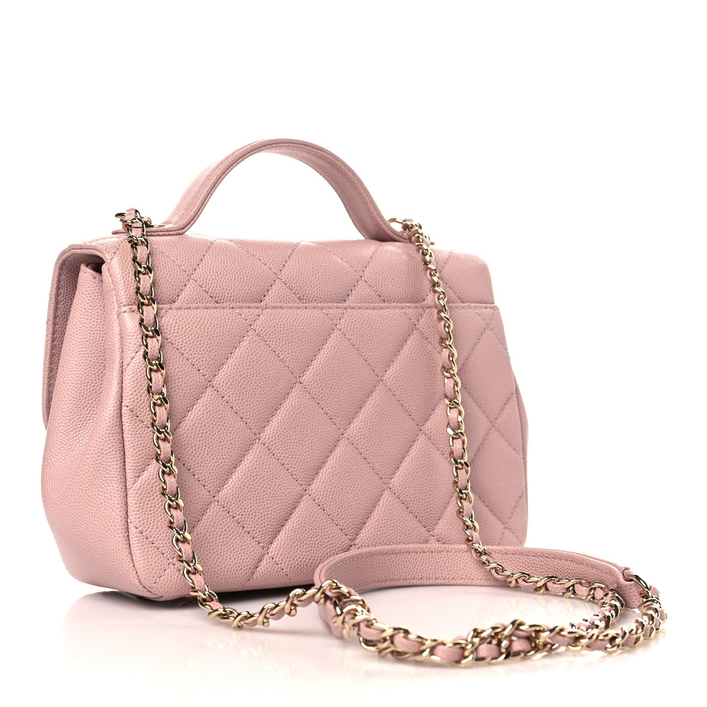 Caviar Quilted Small Business Affinity Flap Light Pink
