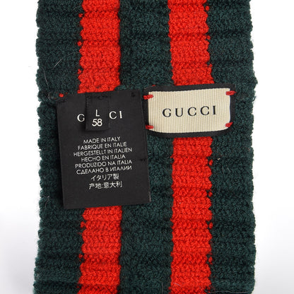 Gucci Wool Knit Web Headband L Green Red 4 of 5