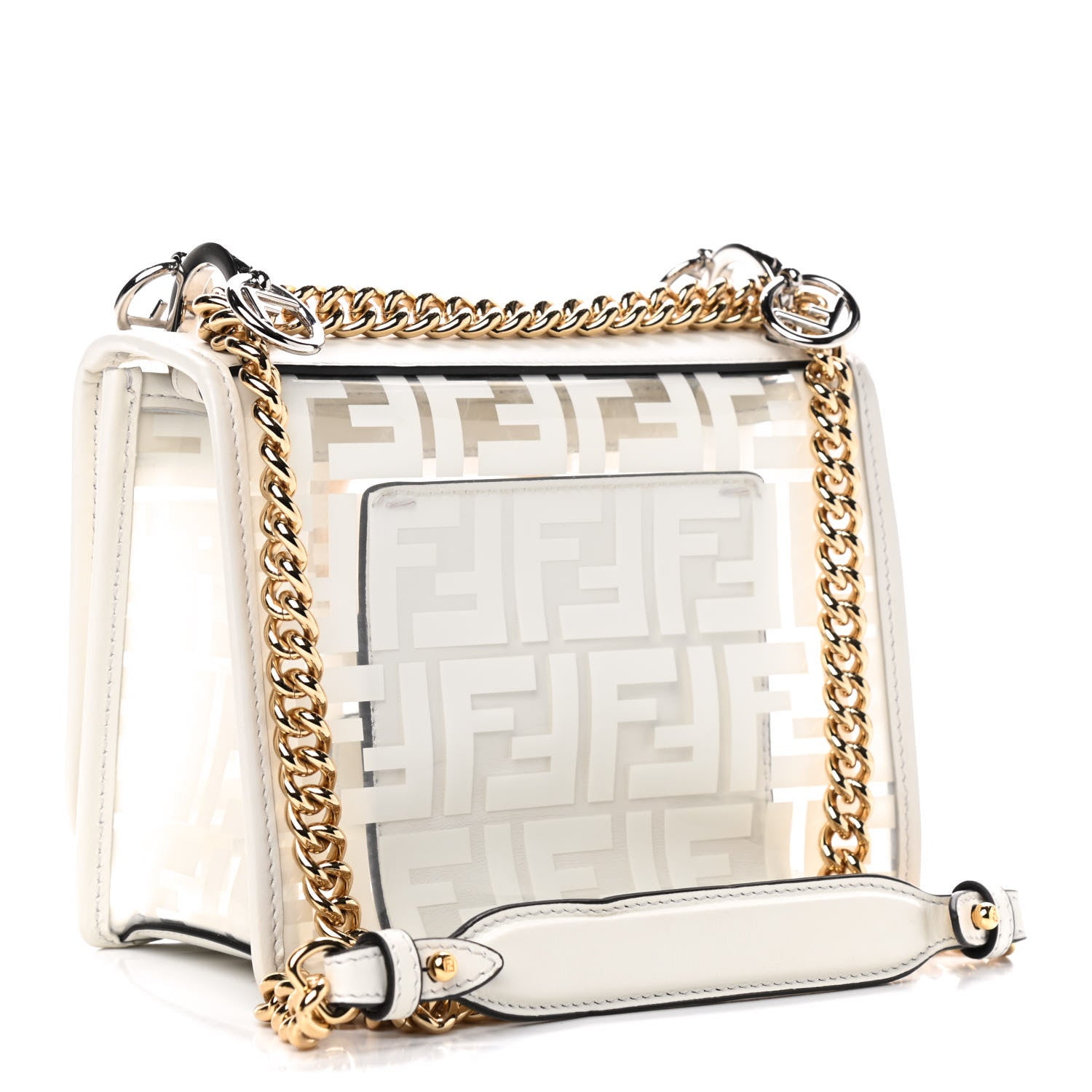 Fendi TPU FF Vitello Century F is Fendi Small Kan I Shoulder Bag White 3 of 11