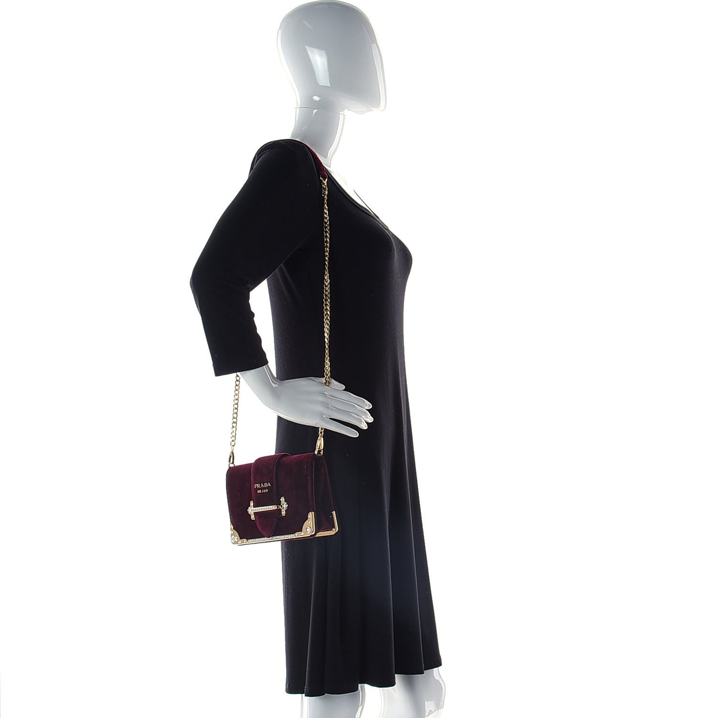 Velvet Crystal Cahier Shoulder Bag Ribes