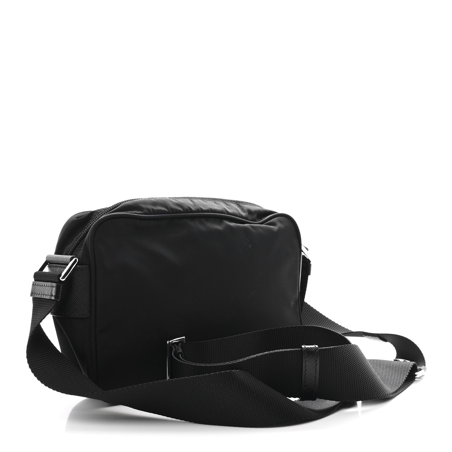 Prada Re-Nylon Vela Saffiano Pocket Double Zip Shoulder Bag Black 3 of 10