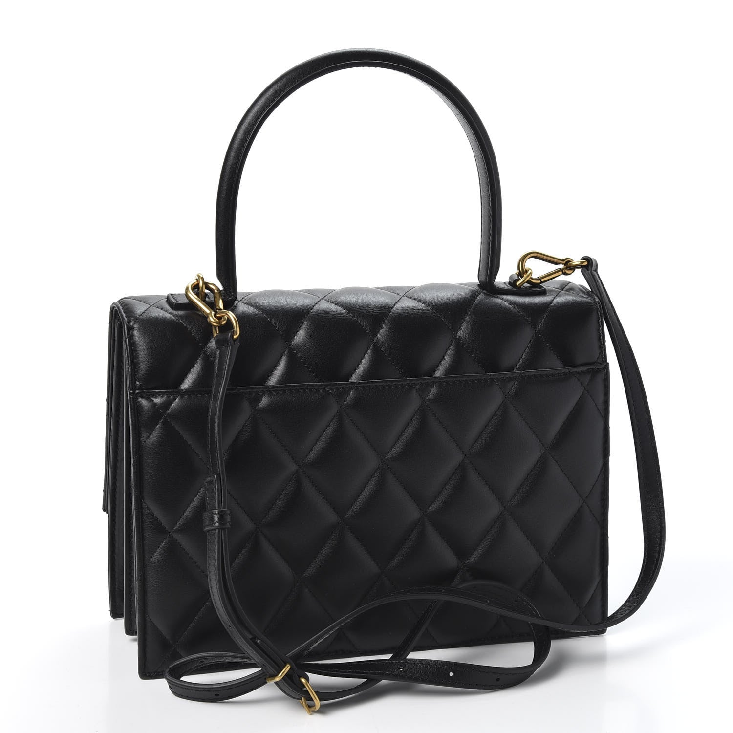 Balenciaga Nappa Calfskin Quilted Medium Sharp Top Handle Bag Black 2 of 8