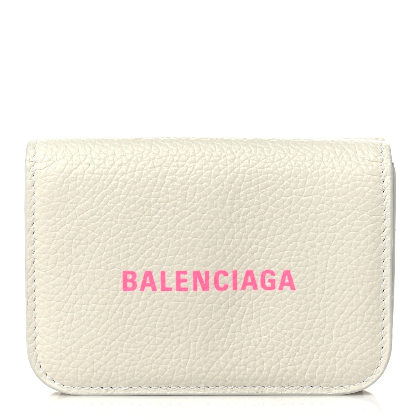 Calfskin Logo Everyday Mini Wallet White