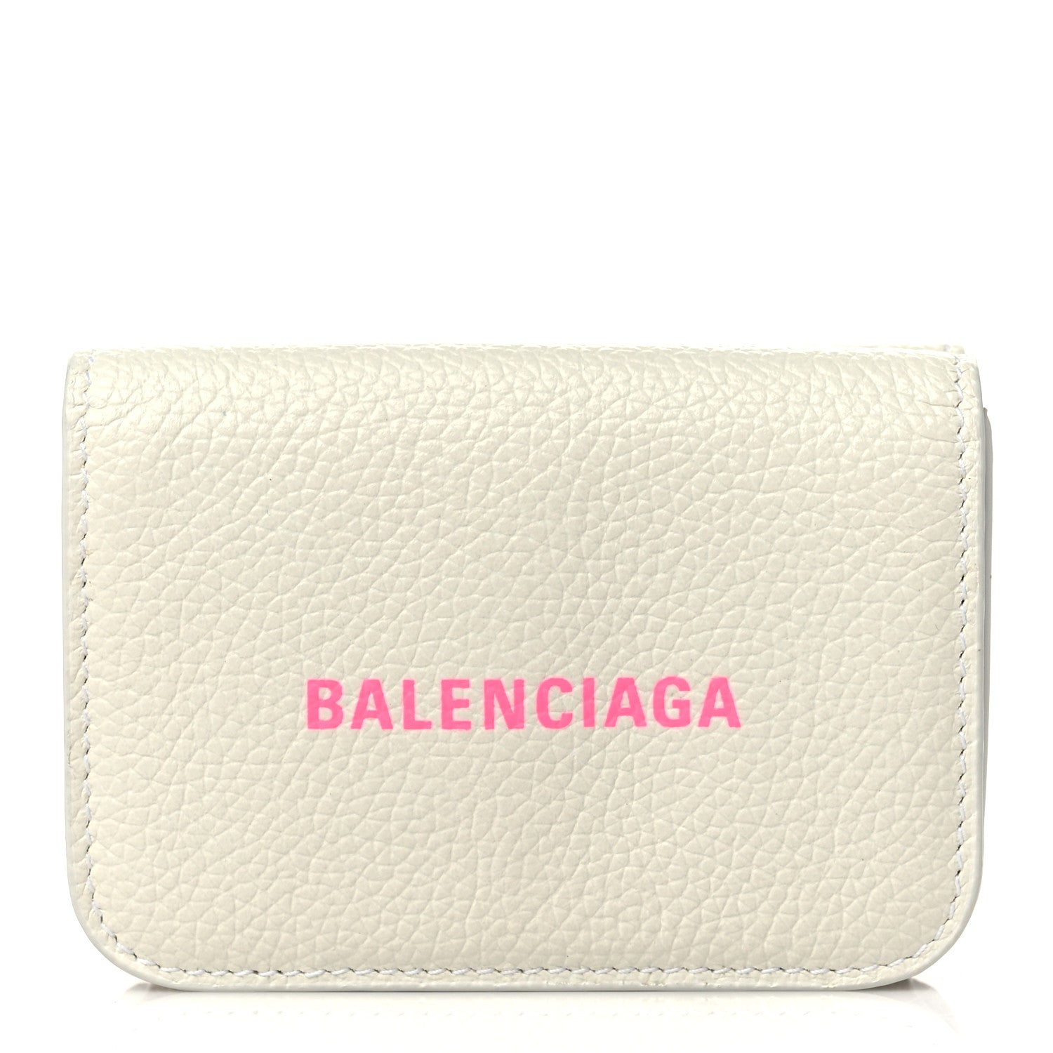 Balenciaga Calfskin Logo Everyday Mini Wallet White 1 of 6
