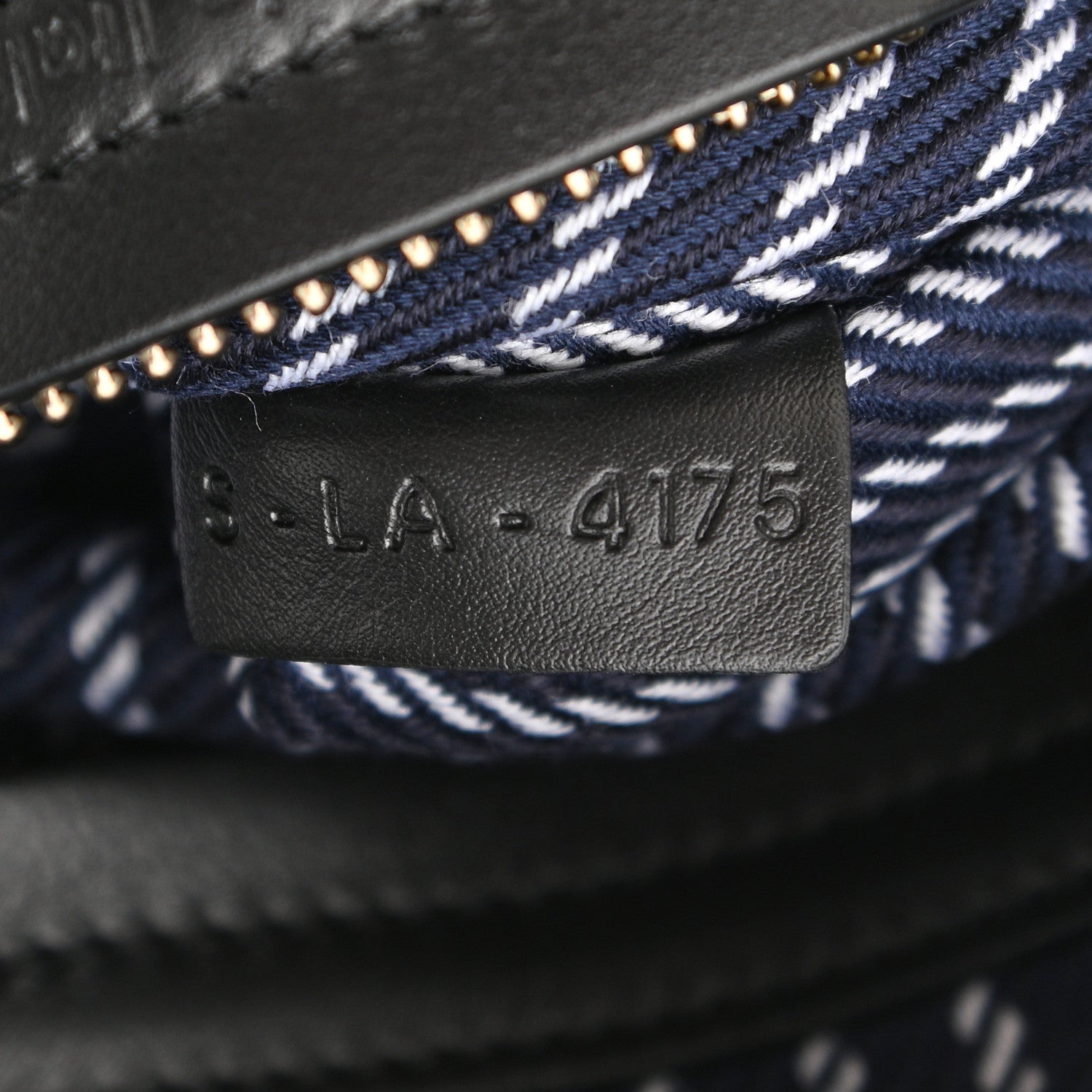 Celine Cotton Canvas Striped Medium Phantom Luggage Navy White 8 of 12