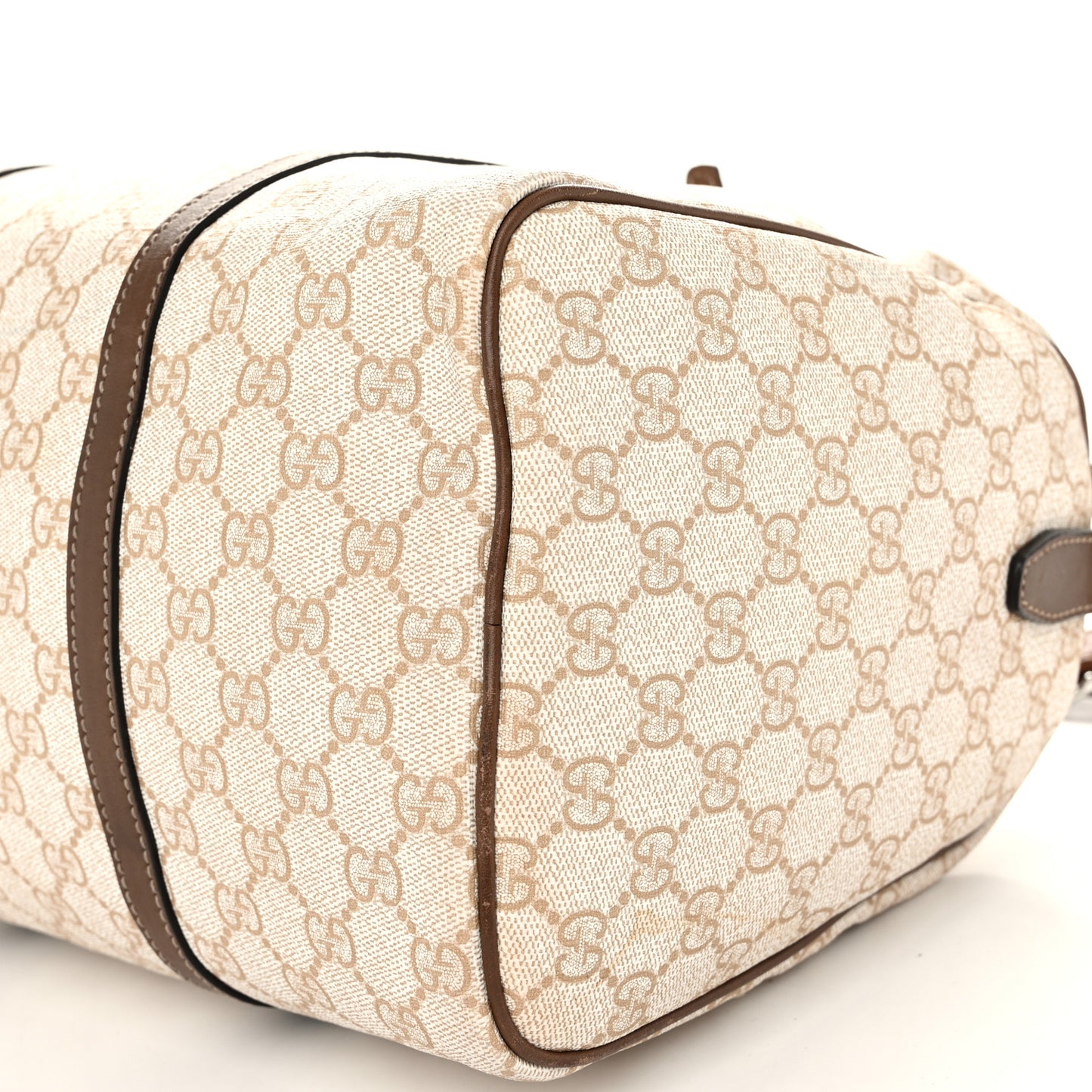 GG Supreme Monogram Calfskin Medium Nice Boston New Mystic White Beige Brown