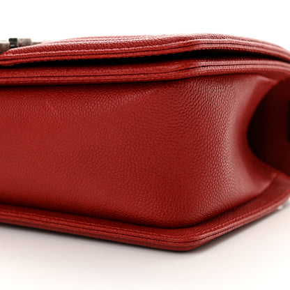 Chanel Caviar Quilted Medium Boy Flap Red 10 of 11