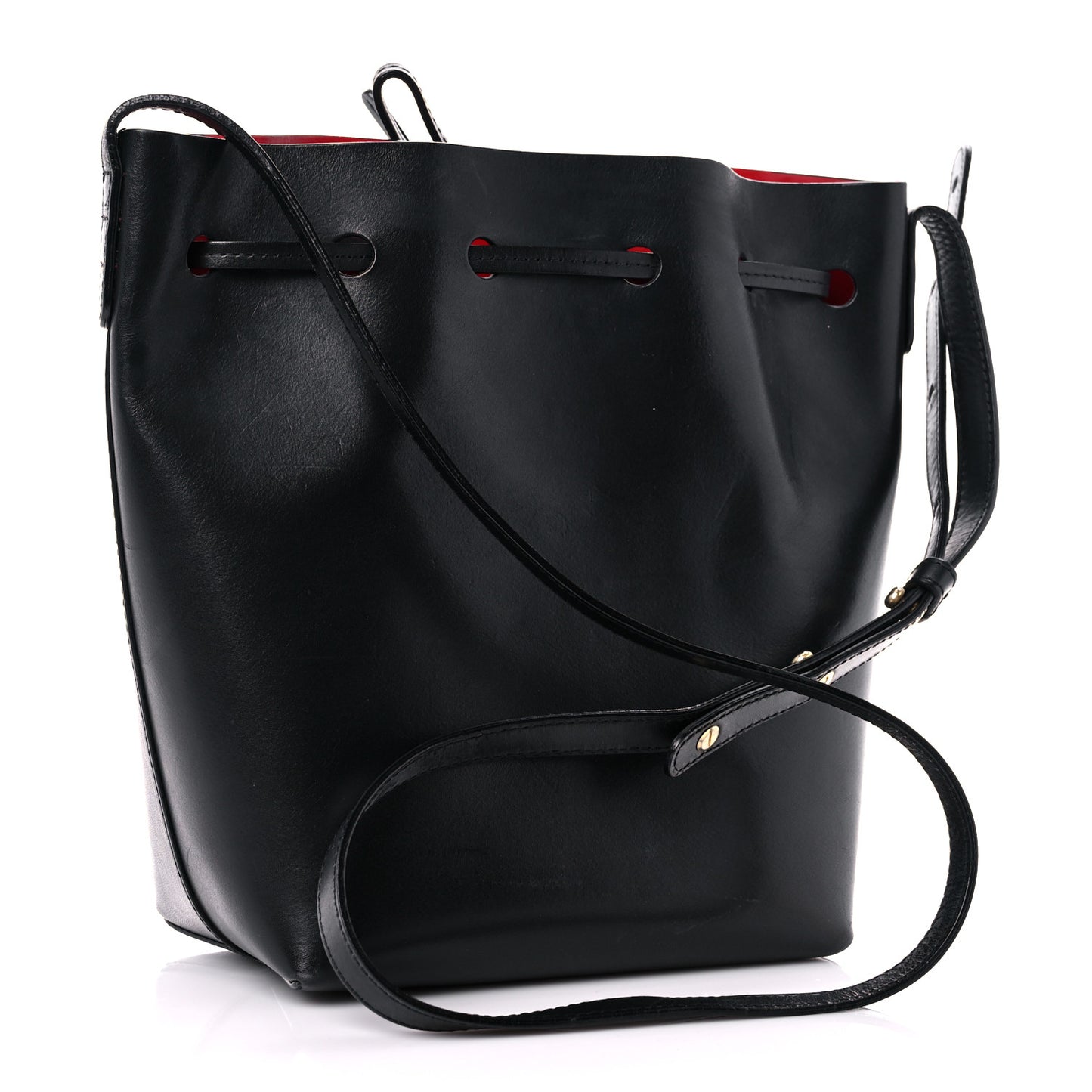 Calfskin Mini Bucket Bag Black Flamma