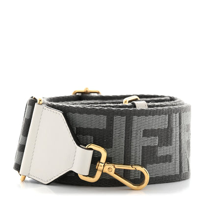 Fendi Ribbon Vitello Seta FF 1974 Adjustable Strap You Ardesia Pietra White Ice 1 of 5