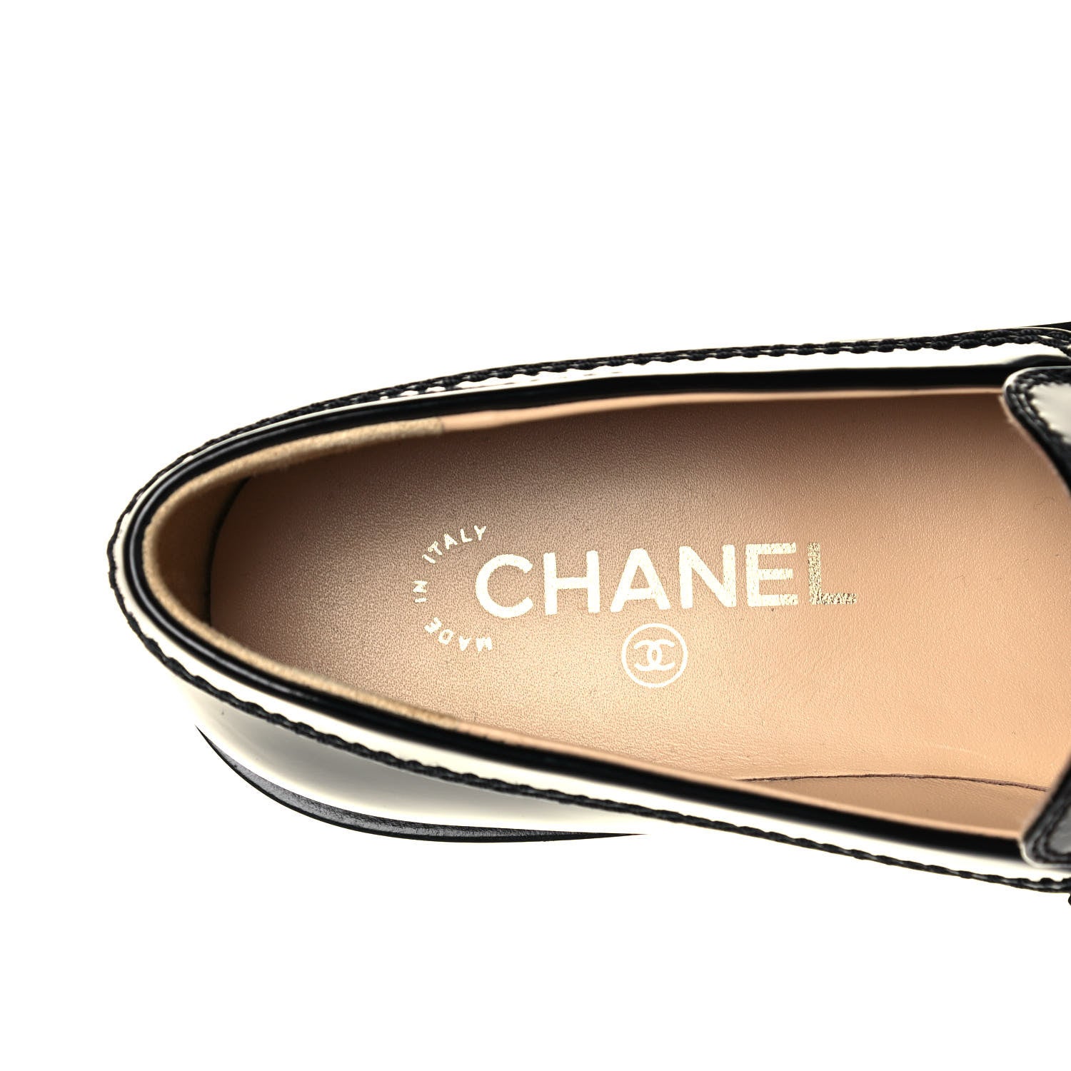 Chanel Shiny Calfskin Logo Loafers 40.5 Black 8 of 9
