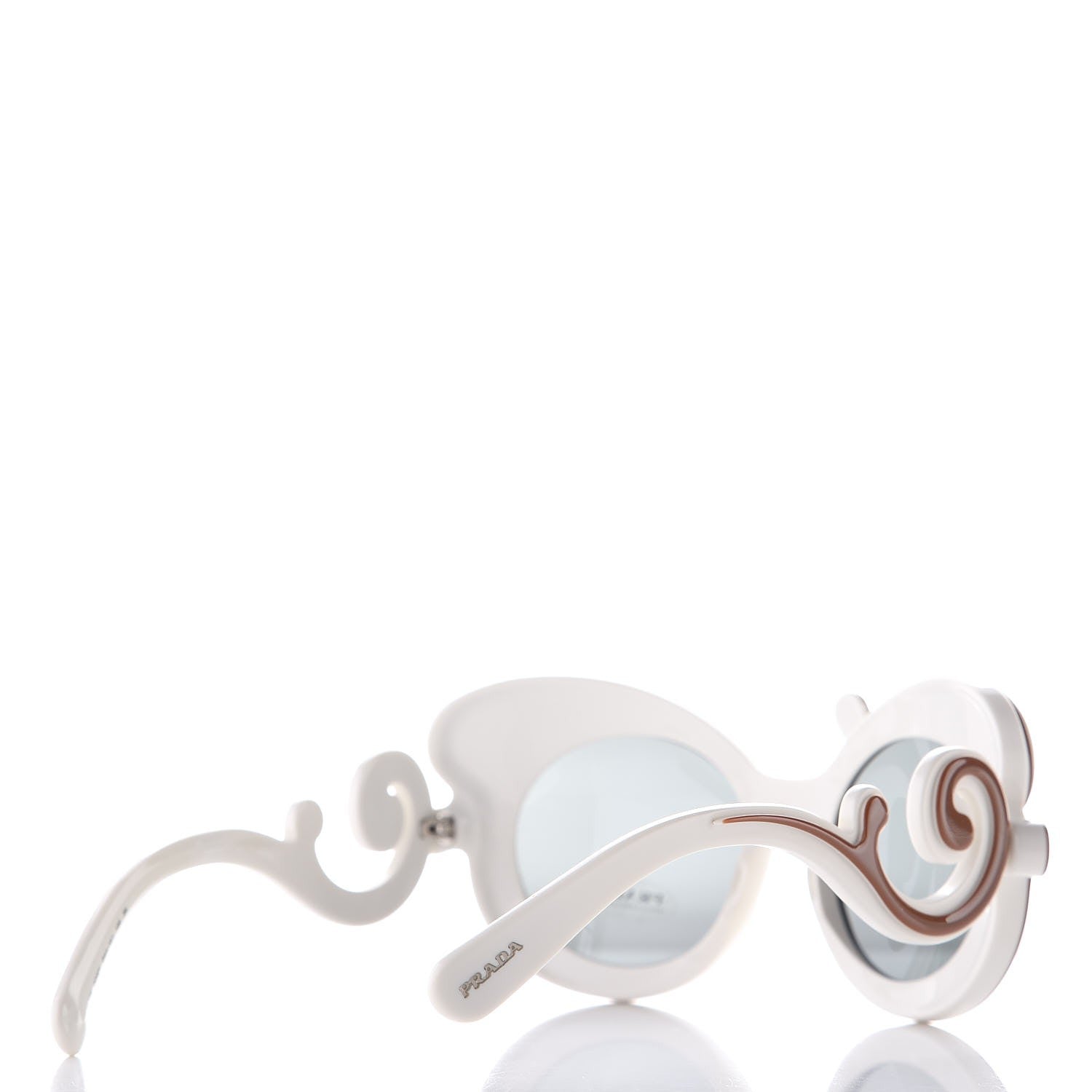 Prada Minimal Baroque Sunglasses SPR 23N White Brown 4 of 7